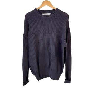 Peruvian Connection Mens Gray Sweater Size L 100% Pima Cotton Pullover Classic